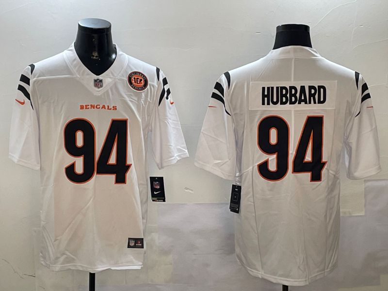 Men Cincinnati Bengals #94 Hubbard White Second generation 2024 Nike Limited NFL Jersey style 4